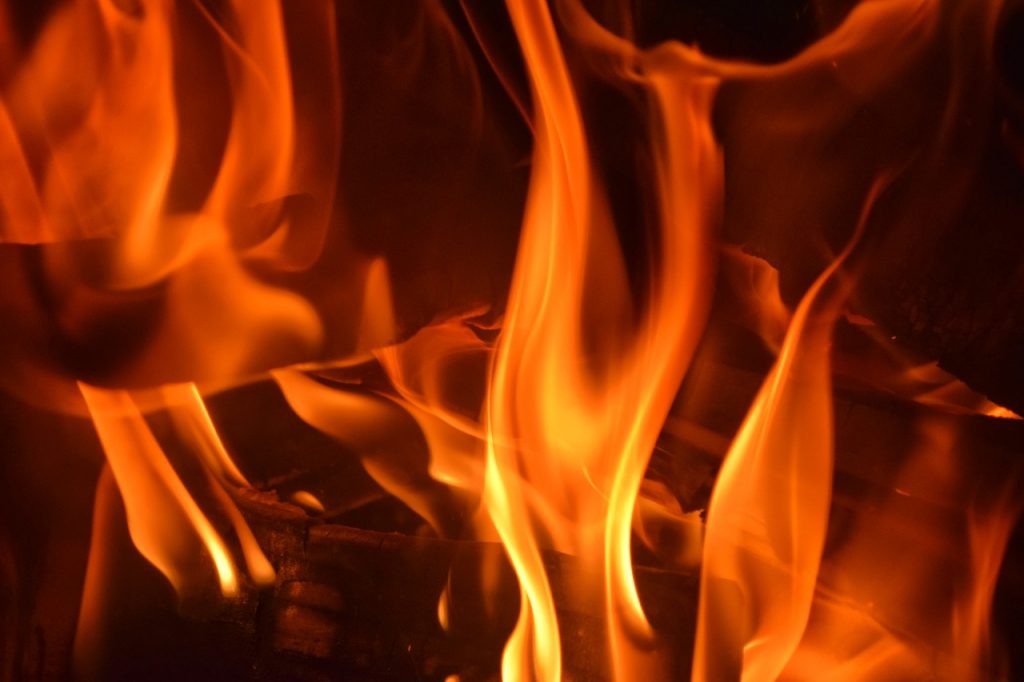 open fire, flame, heat