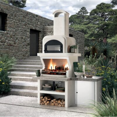 Barbecue In Cemento Portofino Con Forno | Per Esterno | Griglia E Forno Per Pizza | A Legna O Carbone - Foto 11